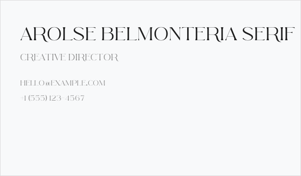 Arolse Belmonteria Serif Business Card
