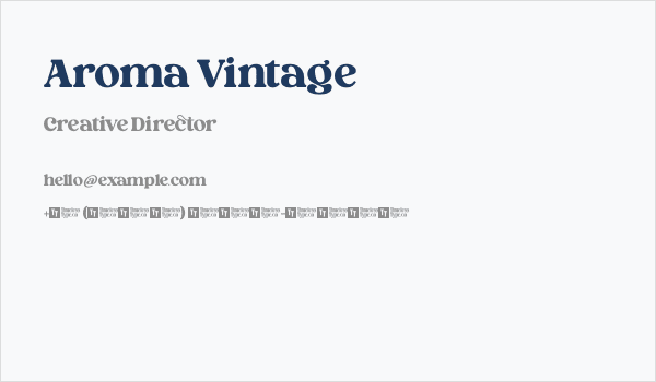 Aroma Vintage Business Card