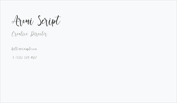 Aromi Script Business Card