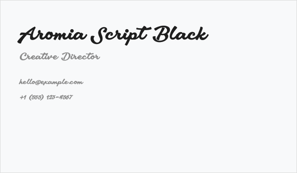Aromia Script Black Business Card