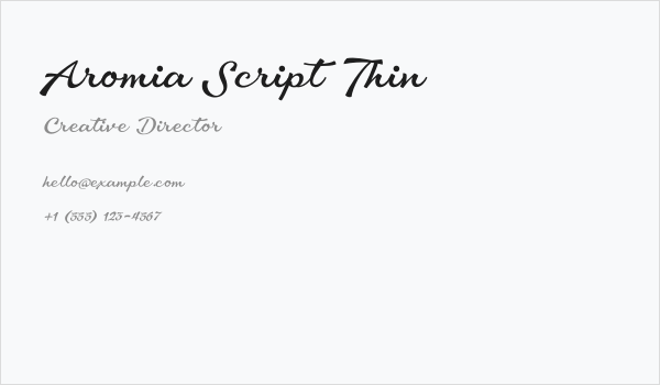 Aromia Script Thin Business Card
