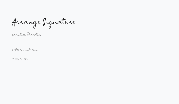 Arrange Signature Business Card