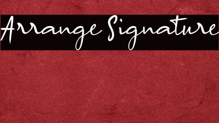 Arrange Signature Example 2