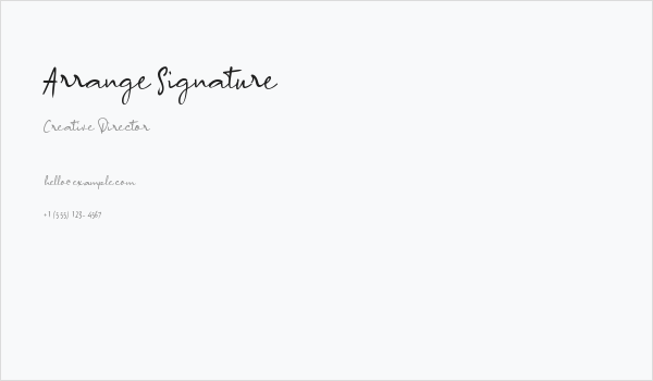 Arrange Signature Business Card