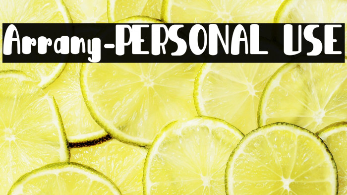 Arrany-PERSONAL USE Example 2