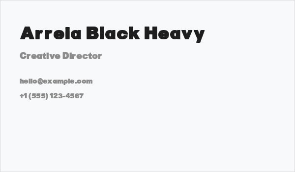Arreia Black Heavy Business Card