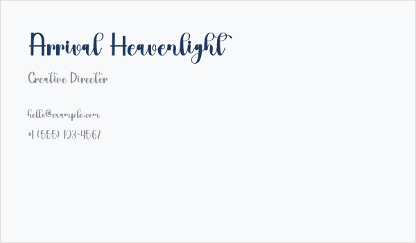Arrival Heavenlight Business Card