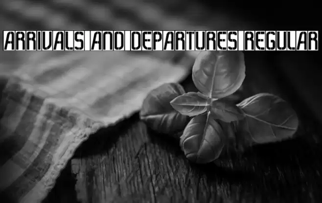 Arrivals And Departures Regular Font examples