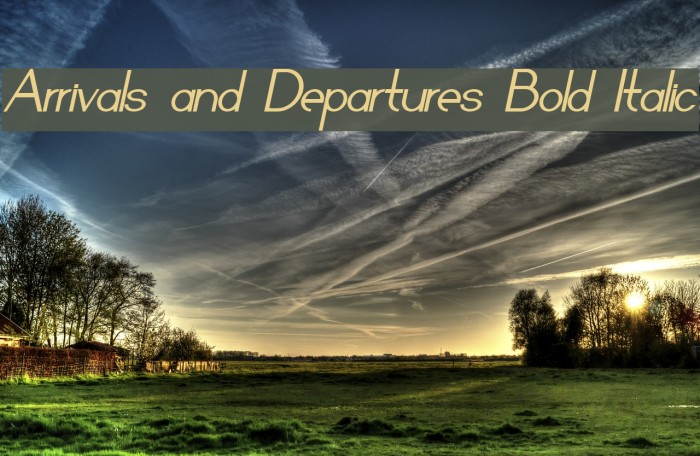 Arrivals and Departures Bold Italic Font examples