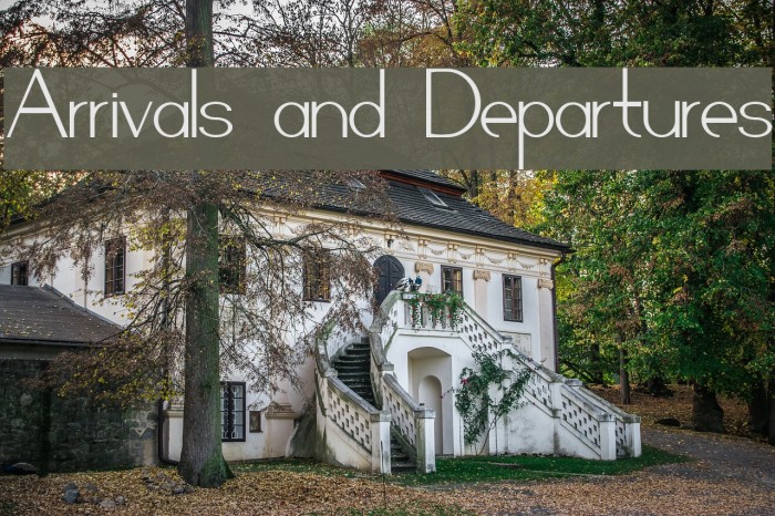 Arrivals and Departures Font examples