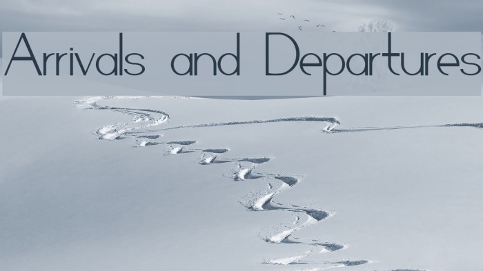 Arrivals and Departures Font examples