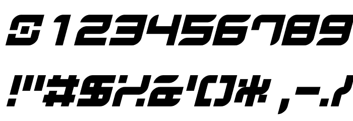 Arrow Stomper Oblique Font OTHER CHARS