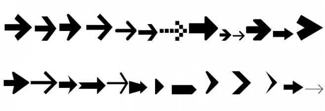 Arrow Symbols 1 Schriftart Groß