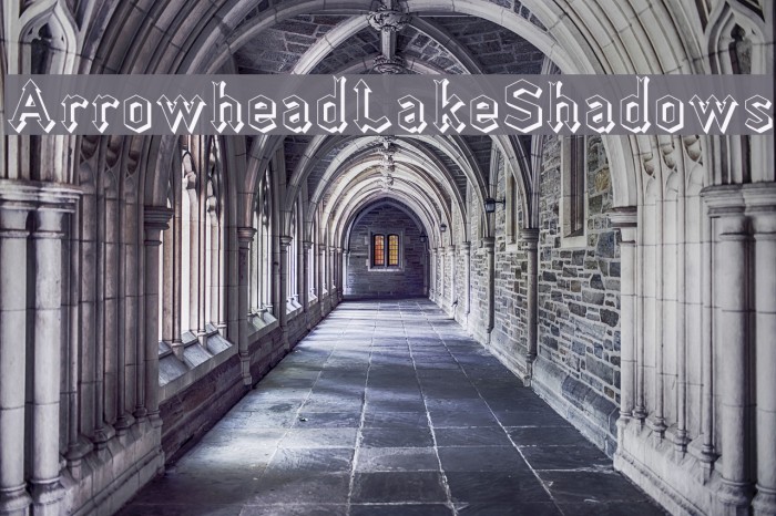 ArrowheadLakeShadows Font examples