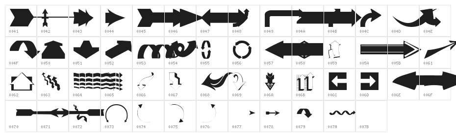 Arrows#1 Character Map