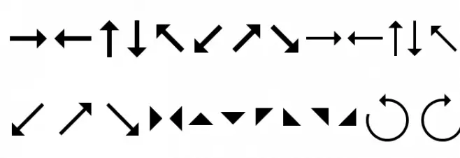 Arrows Schriftart Groß