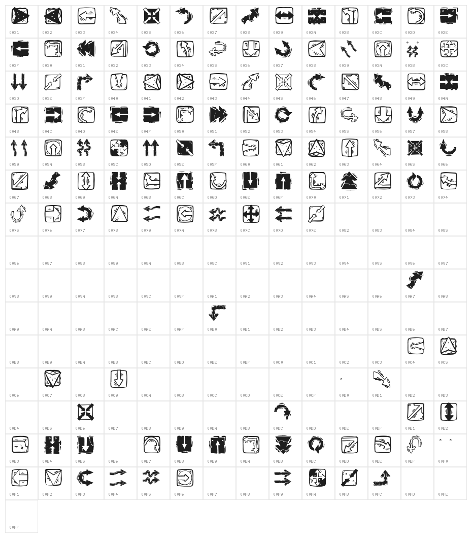 ArrowsOSeven Character Map
