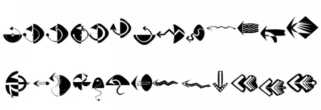 Arrowy-Three Schriftart Groß
