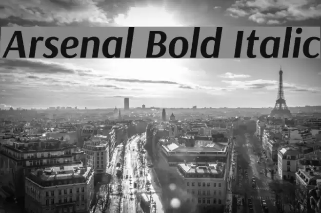 Arsenal Bold Italic Font examples
