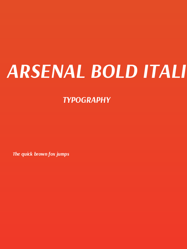 Arsenal Bold Italic Poster