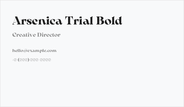 Arsenica Trial Bold Business Card
