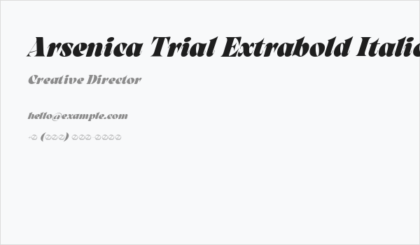 Arsenica Trial Extrabold Italic Business Card