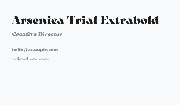 Arsenica Trial Extrabold Business Card