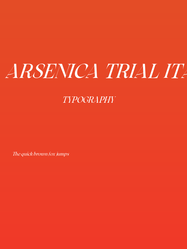 Arsenica Trial Italic Poster
