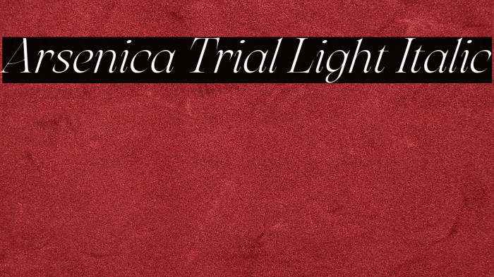Arsenica Trial Light Italic Example 1