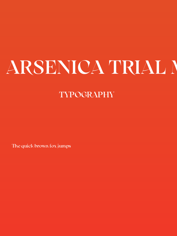 Arsenica Trial Medium Poster