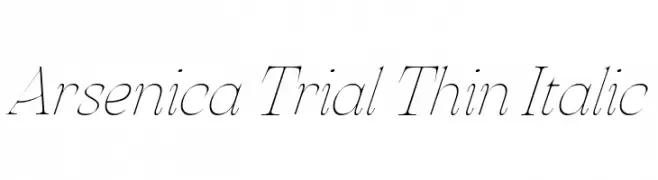 Arsenica Trial Thin Italic  Frei Schriftart Herunterladen