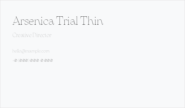 Arsenica Trial Thin Business Card