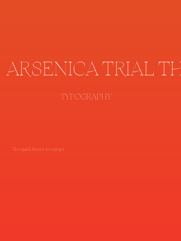 Arsenica Trial Thin Poster
