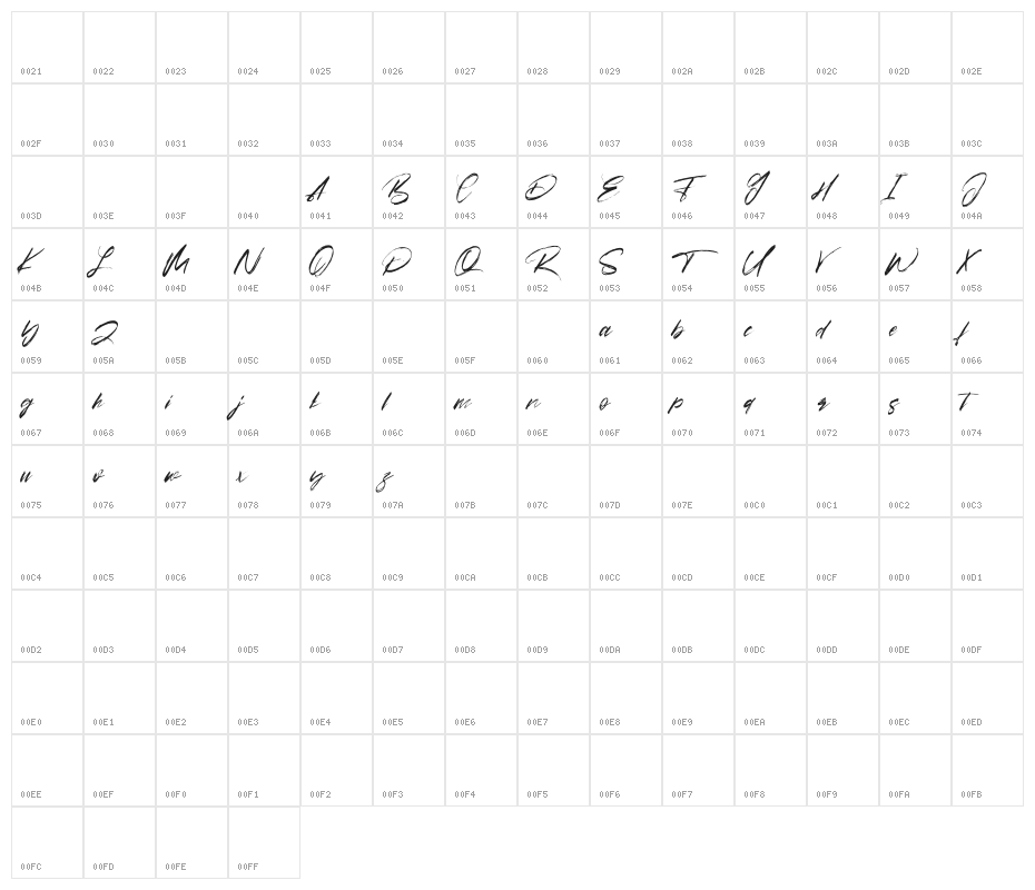 Arsitage Free Regular Character Map