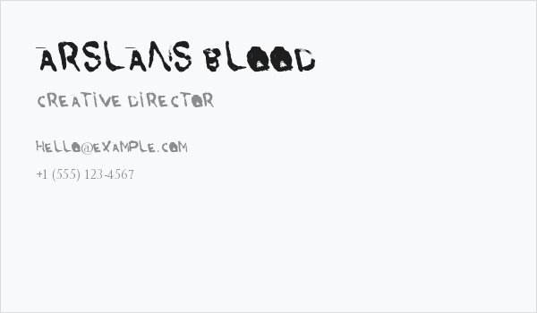 Arslans Blood Business Card