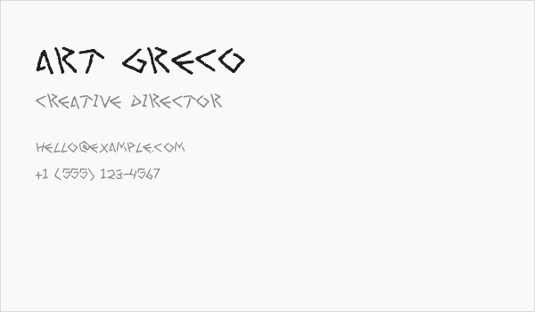 Art Greco Business Card