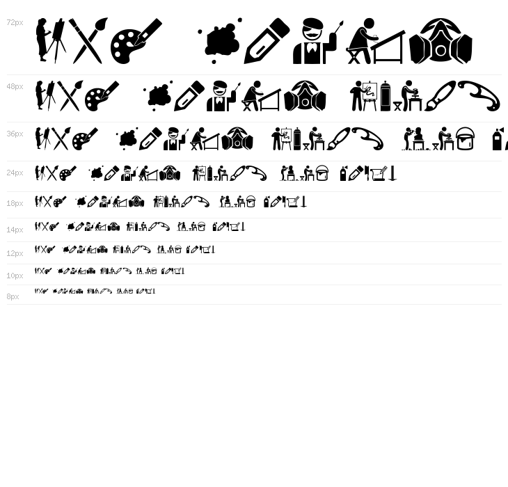 Art Icons and Tools Waterfall