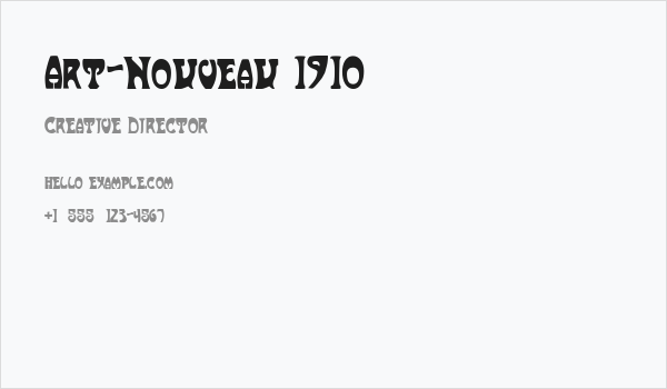 Art-Nouveau 1910 Business Card