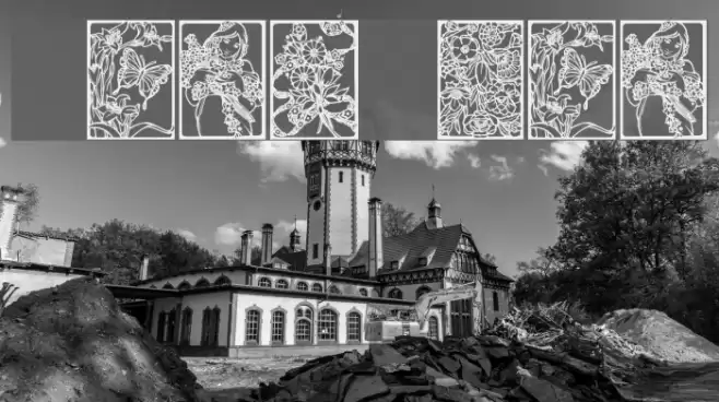 Art Nouveau Flowers Font examples