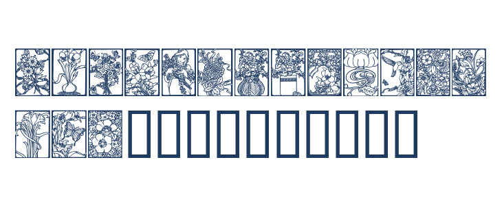 Art Nouveau Flowers Lowercase