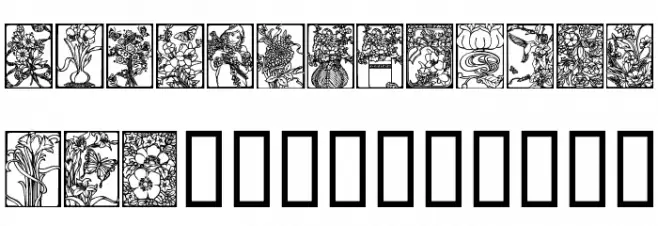 Art Nouveau Flowers फ़ॉन्ट लोअरकेस