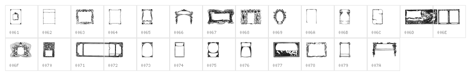 Art Nouveau Frames and Borders Character Map