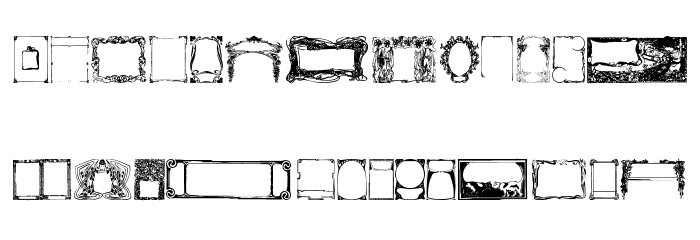 Art Nouveau Frames and Borders Font LOWERCASE