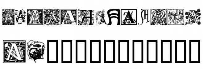Art Nouveau Initials A Caratteri MAIUSCOLE