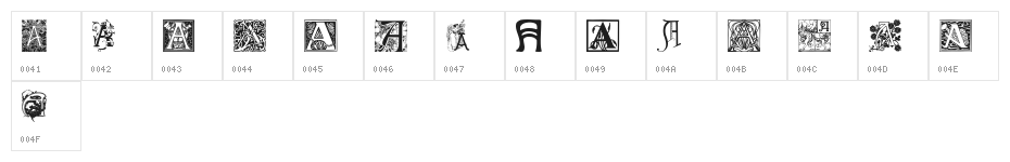 Art Nouveau Initials A Character Map