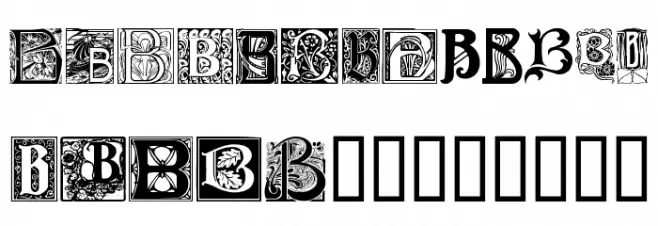 Art Nouveau Initials B 字体 大写