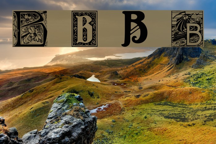 Art Nouveau Initials B Font examples