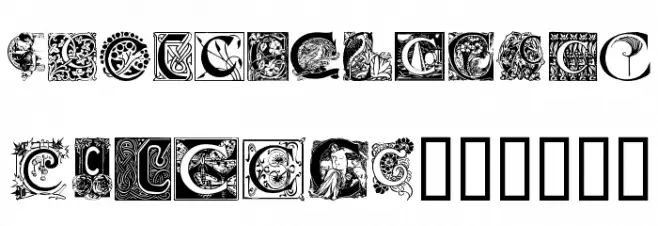 Art Nouveau Initials C Font UPPERCASE