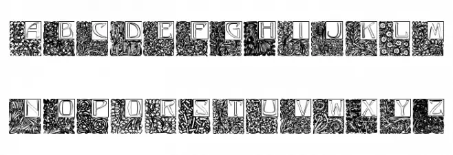 Art Nouveau Initials Polices MAJUSCULES