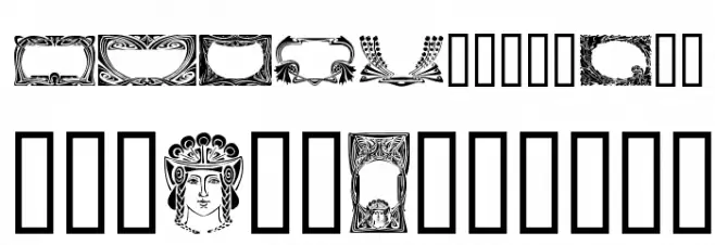 Art Noveau Headers Schriftart Groß